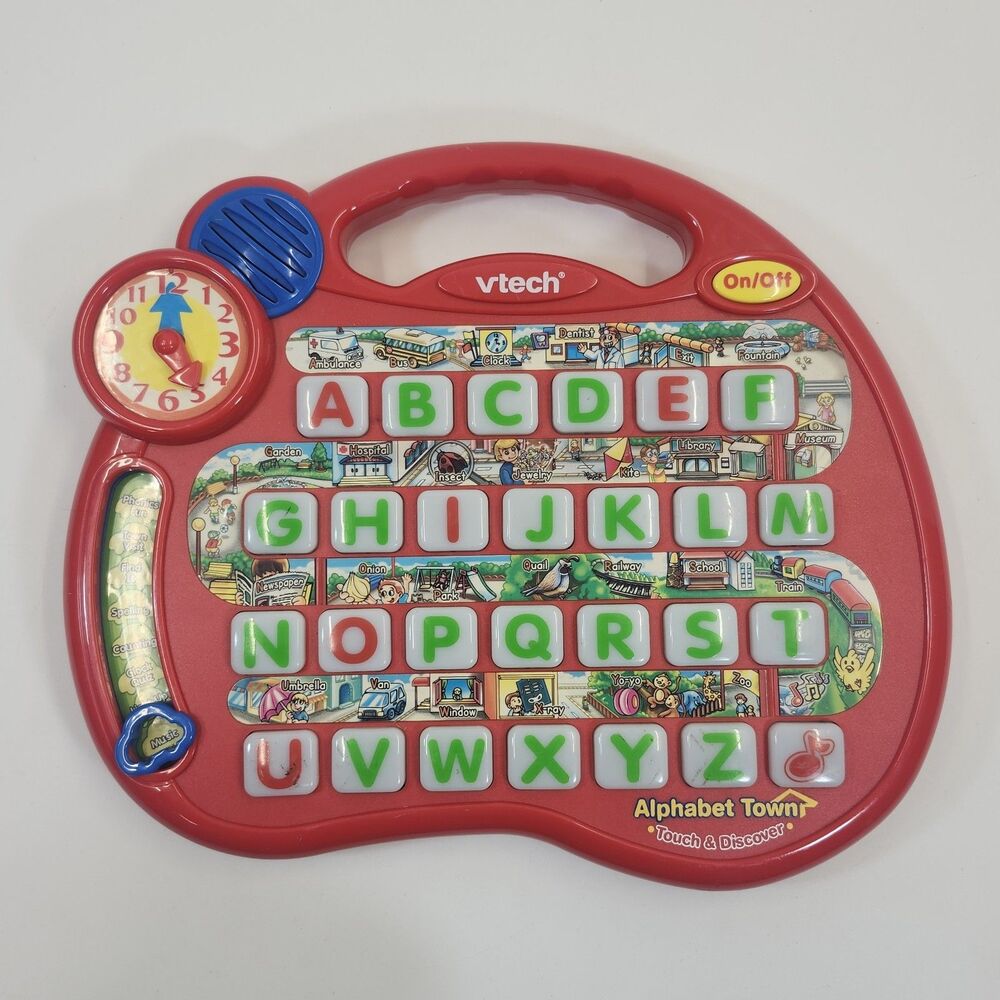 VTech Touch And Discover ALPHABET TOWN 8 Different Educational Activities Clock